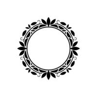 Elegant Circular Ornament, Vintage, Minimalist Frame, Laurel vector