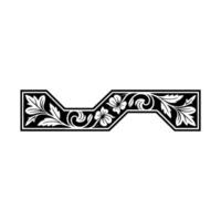 Elegant Black and White Decorative Border Element - Floral vector