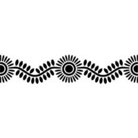 Stylized Floral Border, Hand-Drawn Motif, Minimalist vector