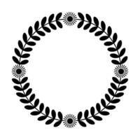 Minimalist Botanical Circle, Elegant Border vector