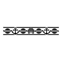 Nautical Border Anchor Shell Decorative Element, Seashell vector