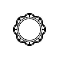Intricate Rope Frame, Vintage Nautical Motif vector