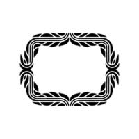 Art Deco Oval Frame, Stylized Leaf Border, Elegant vector