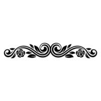 Elegant Floral Scroll Border, Vintage, Decorative vector