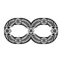 Elegant Infinite Loop with Floral Accents Vintage vector