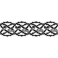 Intricate Thorn Leaf Border, Vintage vector