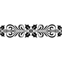 Elegant Holly Border, Vintage Decorative Element, Floral vector