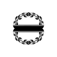Elegant Laurel Wreath, Minimalist, Blank Space, Ribbon vector