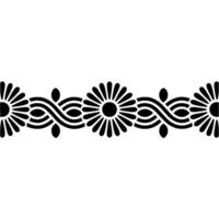 Stylized Floral Border, Geometric, Vintage Aesthetic - Pattern - Line vector