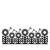 Minimalist Sunflower Border, Gentle Spring Vibes vector