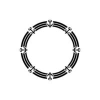 Nautical Anchor Circle Frame, Minimalist, Marine vector