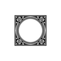 Art Nouveau Floral Frame, Elegant, Vintage Motif, Border vector