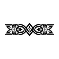 Intricate Black Floral Border, Decorative Element - Vintage vector