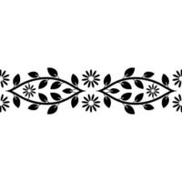 Stylized Botanical Border, Vintage Element, Decorative vector