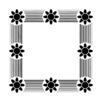 Geometric Floral Border, Minimalist - Symmetry - Pattern vector