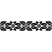 Intricate Black Floral Border, Scandinavian, Pattern vector