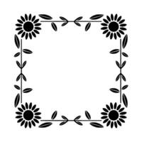Stylized Floral Border Frame, Minimalist vector