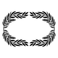 Elegant Olive Branch Wreath, Minimalist - Foliage vector