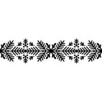 Stylized Snowflake Border, Winter Illustration, Minimalist vector