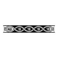 Intricate Rope Border, Vintage Style, Linear vector
