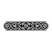 Intricate Celtic Rose Border, Vintage Element - Lineart vector