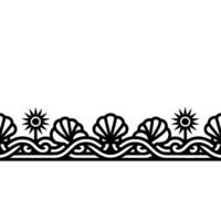 Nautical Border Seashells, Waves, and Sun Motif vector