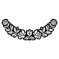 Elegant Black Rose Garland, Vintage Botanical vector
