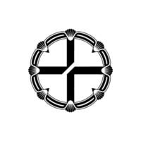Geometric Crest Circular Emblem with Radial Detail vector