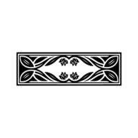 Elegant Floral Border, Vintage Element, Rectangle vector