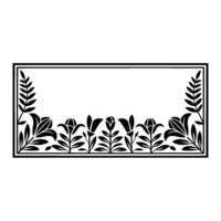 Elegant Botanical Border, Vintage Style, - Geometric vector