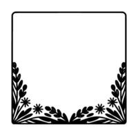 Botanical Frame, Minimalist, Leaf Border, Blank Space vector