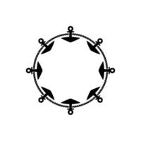 Nautical Anchor Frame, Circular Motif, Steadfast Symbol vector