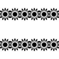 Stylized Sunflower Border, Minimalist, Pattern vector