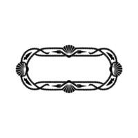 Nautical Deco Frame Rope, Shells, and Vintage Elegance vector