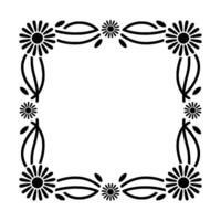Stylized Floral Frame, Retro, Geometric Ornamentation vector