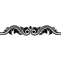 Intricate Black Floral Border, Elegant Element - Scrollwork vector