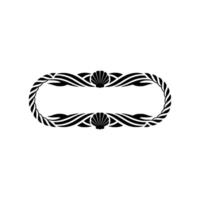 Art Nouveau Shell Border, Elegant Decorative Frame, Ornamental vector
