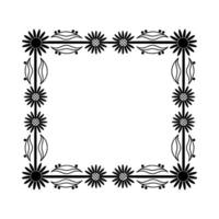 Geometric Floral Border, Vintage Style, Illustration vector
