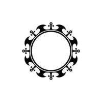 Circular Egyptian Symbol Frame, Mystical Border vector