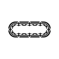 Geometric Oval Frame, Intricate Black, Minimalist Background vector