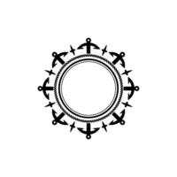Nautical Circle Frame, Vintage Maritime, Boat vector