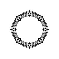 Elegant Botanical Frame, Vintage Style, Minimalist - Circular vector