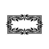 Elegant Black Floral Frame, Vintage Element - Composition vector
