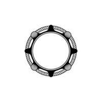 Nautical Circle Emblem, Vintage Maritime - Shell vector