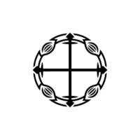 Circular Emblem Directional Symmetry, Tribal Motif vector