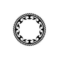 Tribal Circle Frame, Bold Ornamentation, Minimalist vector