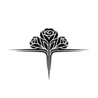 Elegant Rose Branch Emblem, Minimalist vector