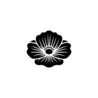 Minimalist Black Poppy Emblem, Elegant Floral - Flower vector