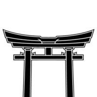 Minimalist Torii Gate Silhouette, Serene Japanese Symbol vector