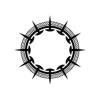 Tribal Vortex Dark Geometric Emblem, Mystical Border vector